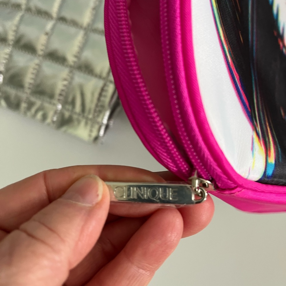 Brand New Clinique Silver and Multicolor Cosmetic Bags - Picture 4 of 5